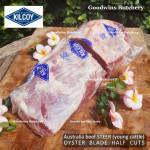 Beef blade BOLAR BLADE Australia STEER (young cattle) KILCOY frozen daging rendang sampil WHOLE CUTS +/- 2.8kg length 15" 36cm (price/kg)
